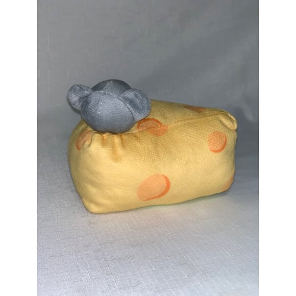 Plush Cheese Wedge With Cute Mouse Design & Adorable Face Stuffed Animal - Picture 5 of 9